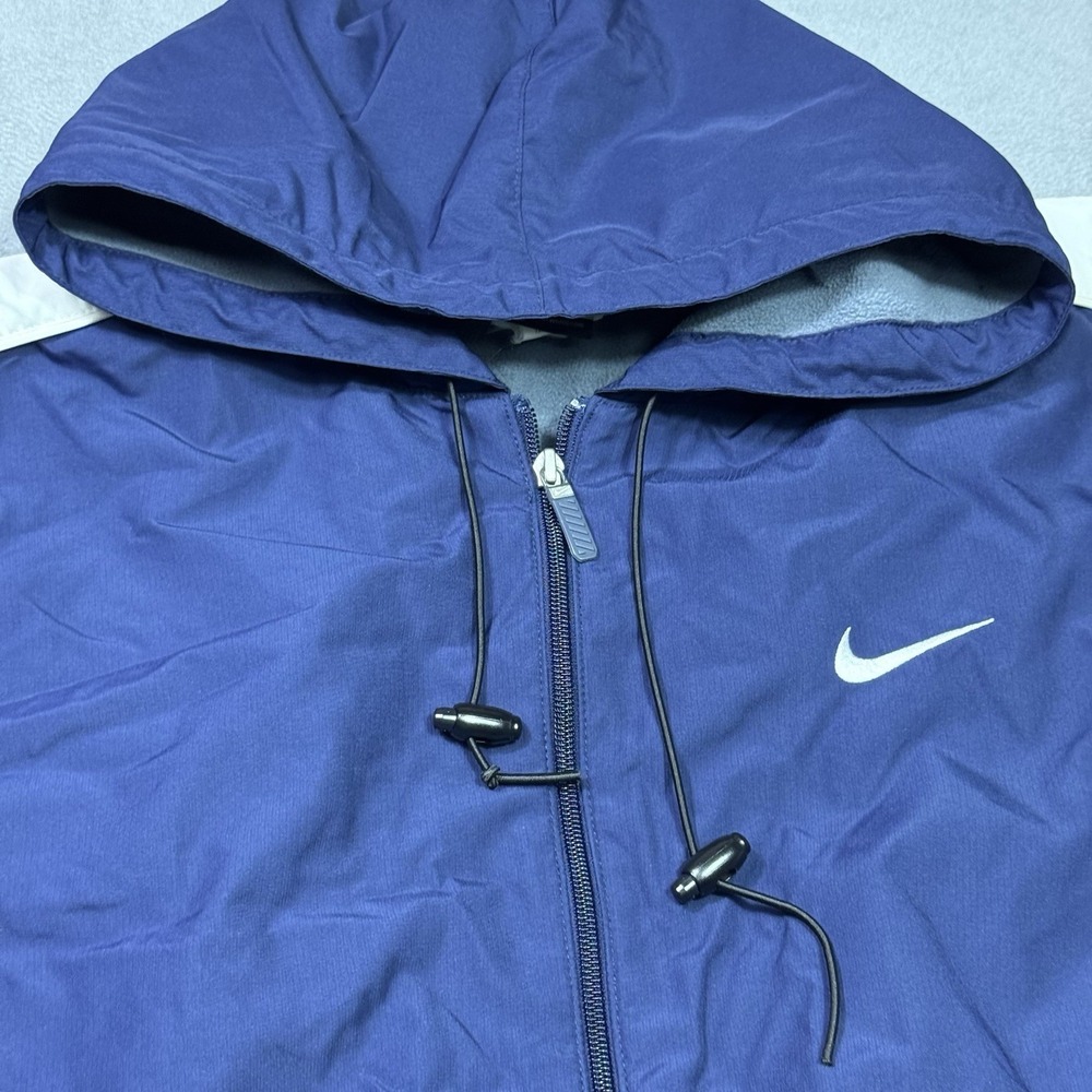 VINTAGE Nike Parka Jacket Mens M Sideline Bench Coat Full Length Insulated Y2K - Picture 2 of 8